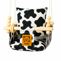 Babyschaukel Kuh mit Spielzeug, Naturholz, Indoor,...